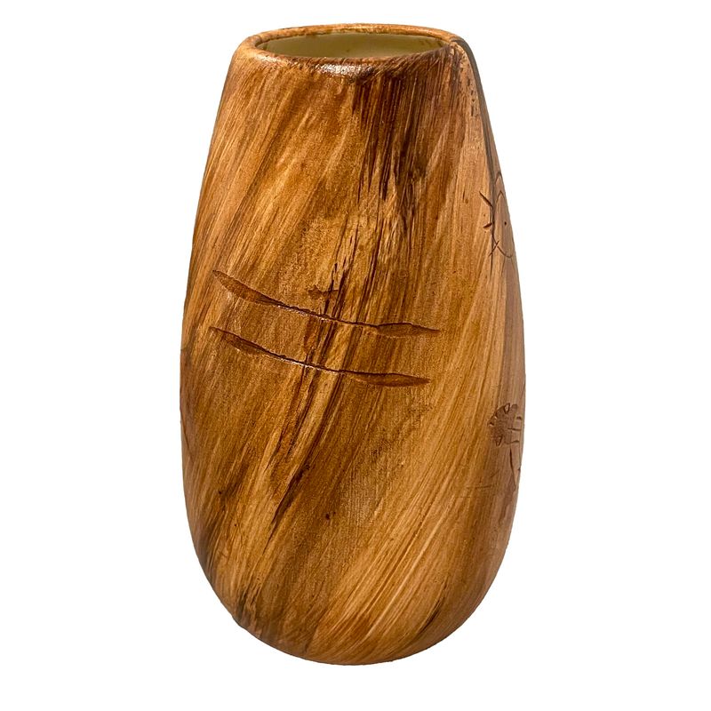 "FLORA VASE" Petroglyph Pottery 6"x3"