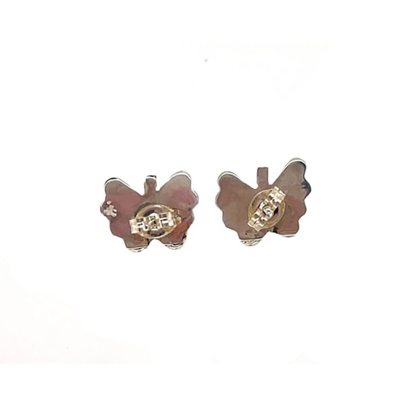 SILVER TURQUOISE BUTTERFLY EARRINGS ZUNI - KEN YATSATIE
