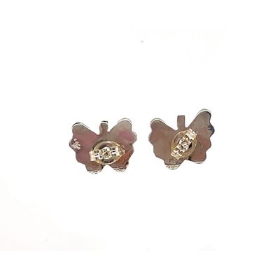 SILVER TURQUOISE BUTTERFLY EARRINGS ZUNI - KEN YATSATIE