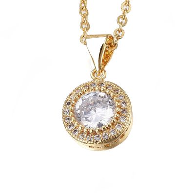 GOLD STAINLESS CZ NECKLACE