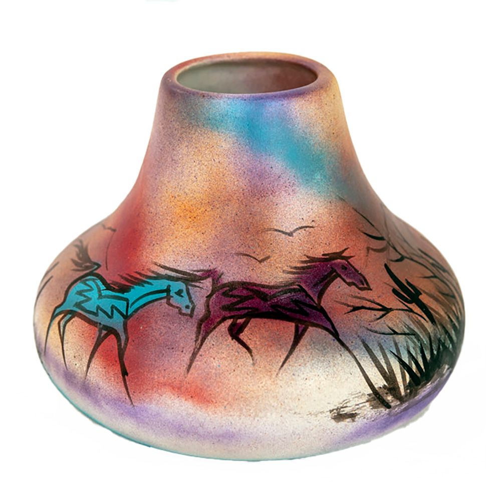 "SW LARGE SHAMAN SPIRIT" Painted Pottery 7.5x9