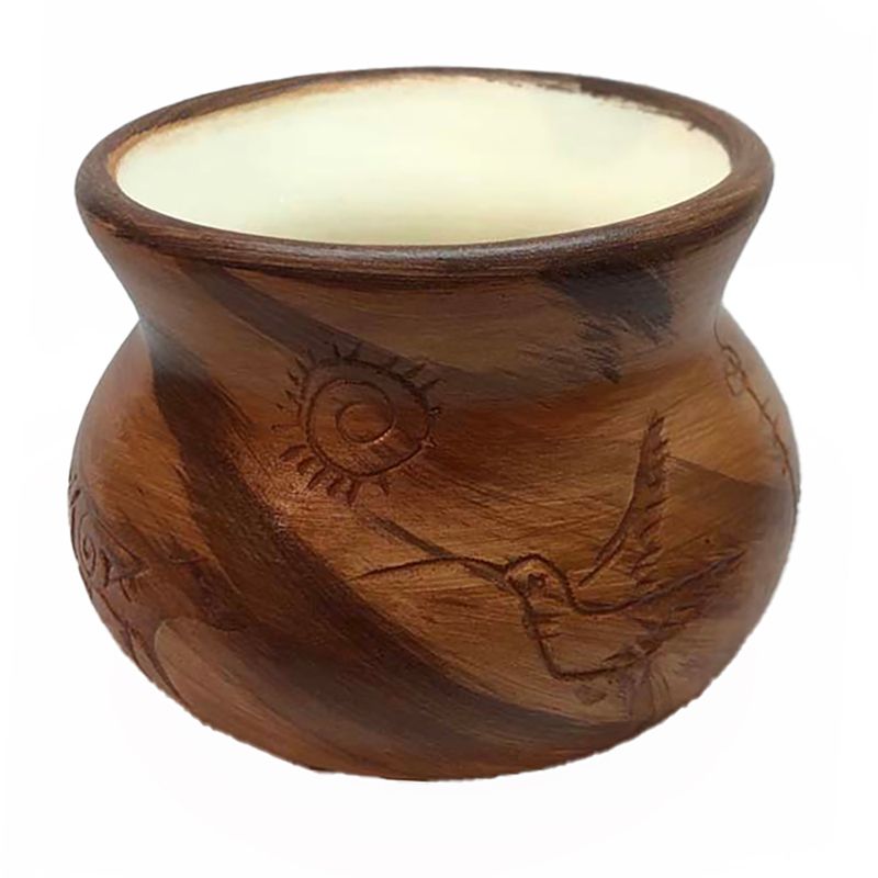 "SHAMAN GATHERING" Petroglyph Pottery 3.5"x5"