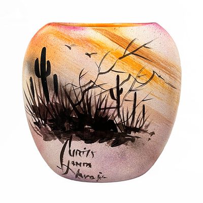 "SW SM WHITE SAGE" Painted Pottery 6x7