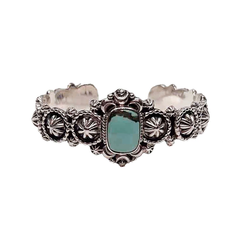 SILVER TURQUOISE CUFF BRACELET NAVAJO - RB