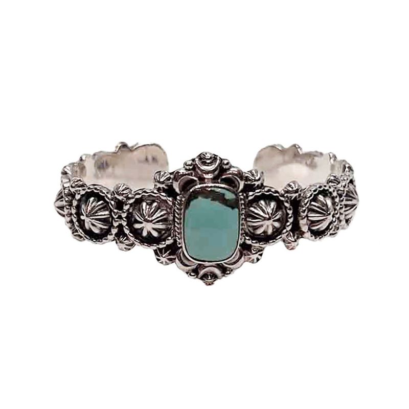 SILVER TURQUOISE CUFF BRACELET NAVAJO - RB