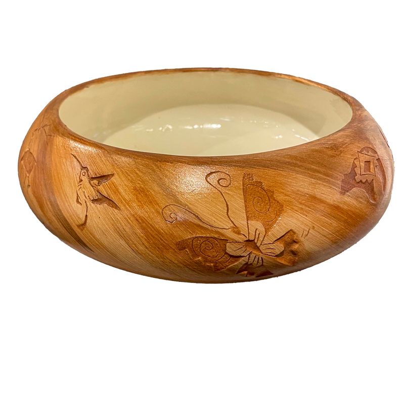 "LARGE KOKOPELLI MEDICINE" Petroglyph Pottery 4.5x11.5 "LARGE KOKOPELLI MEDICINE" Petroglyph Pottery 4.5x11.5