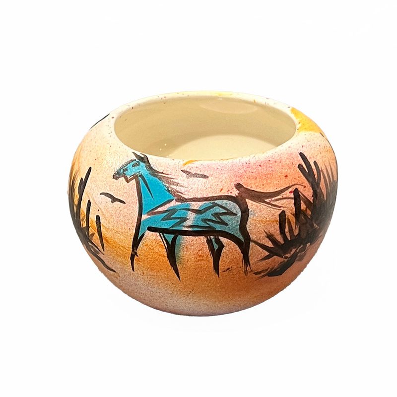 "SW SM SHAMAN STORIES" Painted Pottery 3x4.5