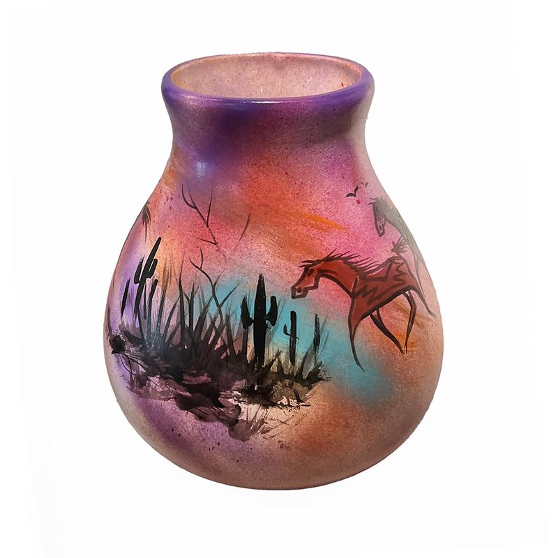 "SW KOKOPELLI MEMORIES" Painted Pottery 9.5x7.5