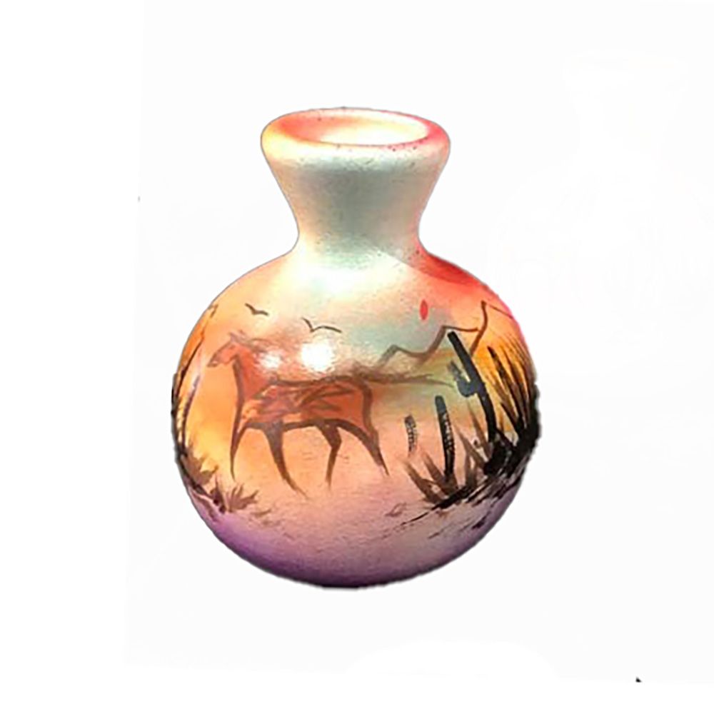 "SW SMALL SACRED SONG" Painted Pottery 6x4