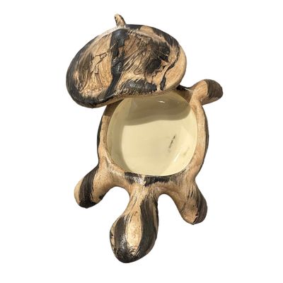 "SM. TURTLE W/SHELL" Petroglyph Pottery 7x5x3