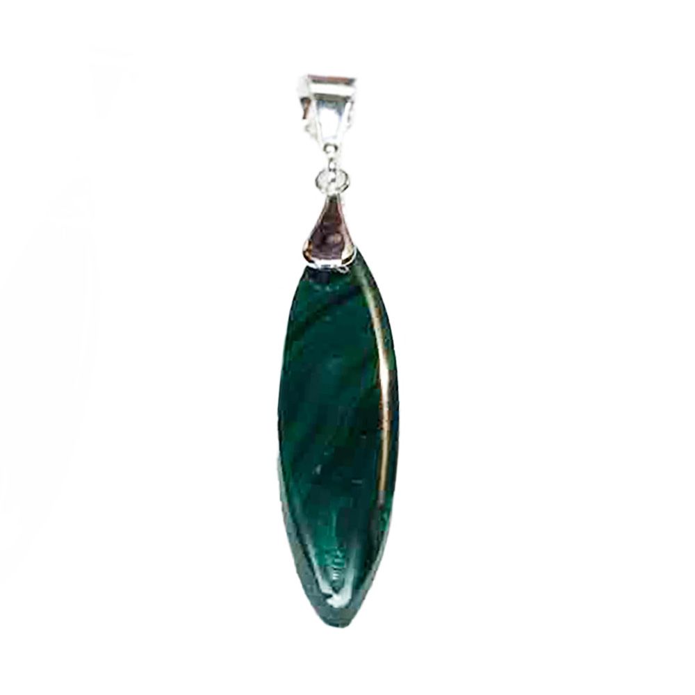 SILVER MALACHITE MARQUISE PENDANT