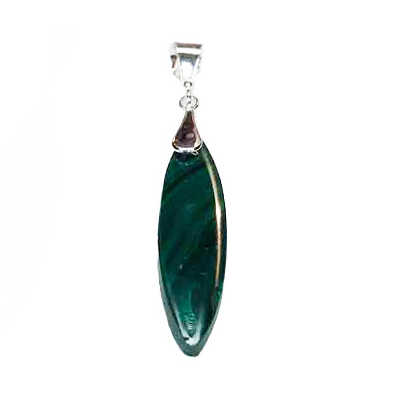 SILVER MALACHITE MARQUISE PENDANT