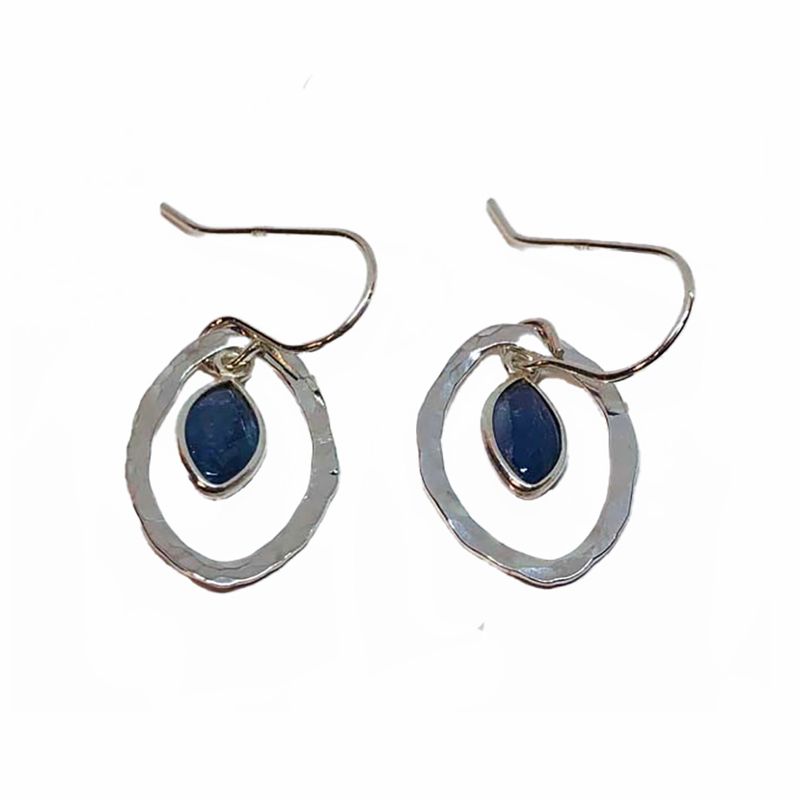 SILVER TANZANITE MARQUISE EARRINGS