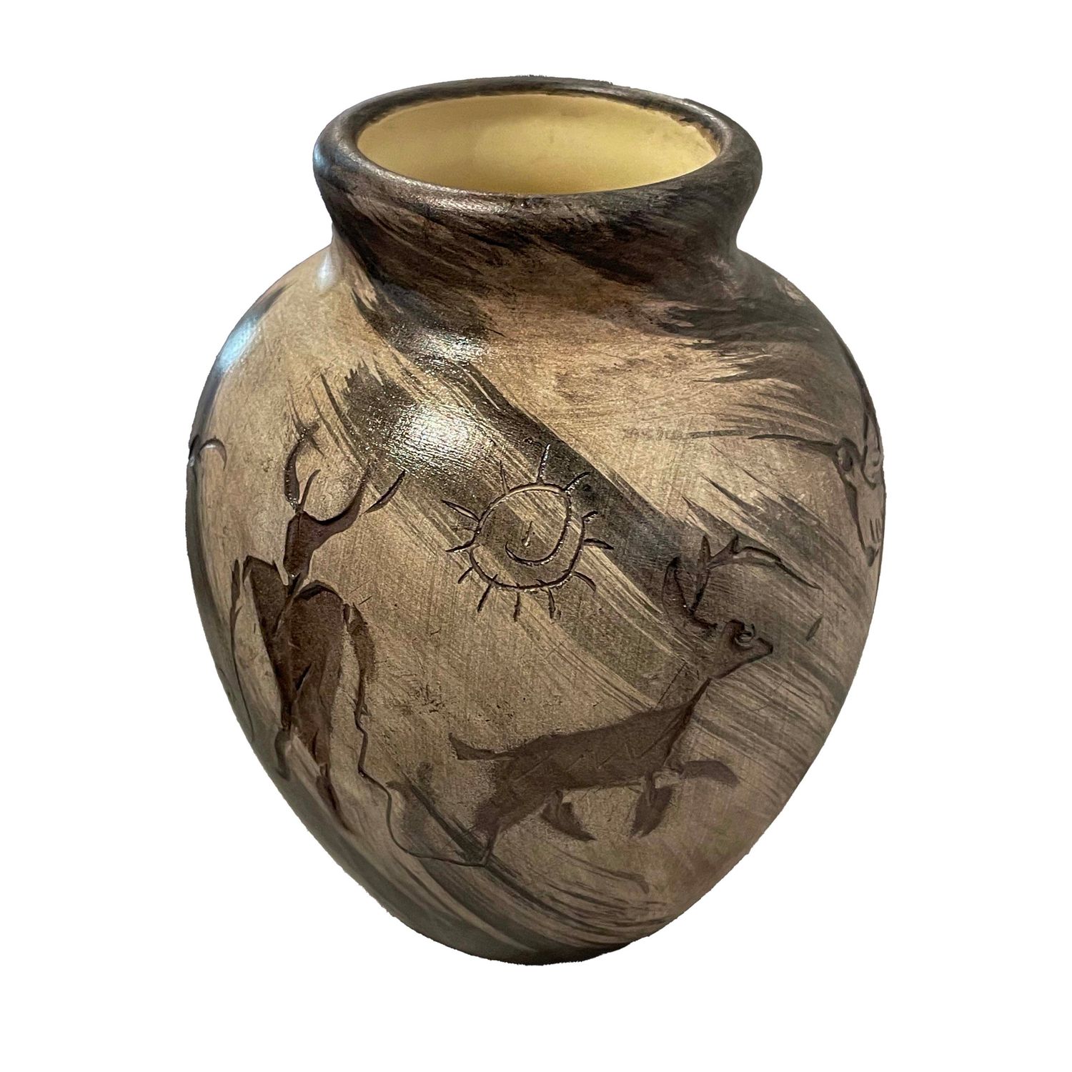 "SMALL PUEBLO ANCESTORS" Petroglyph Pottery 6x5