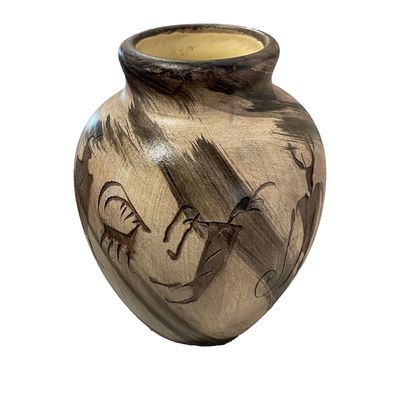 "SMALL PUEBLO ANCESTORS" Petroglyph Pottery 6x5