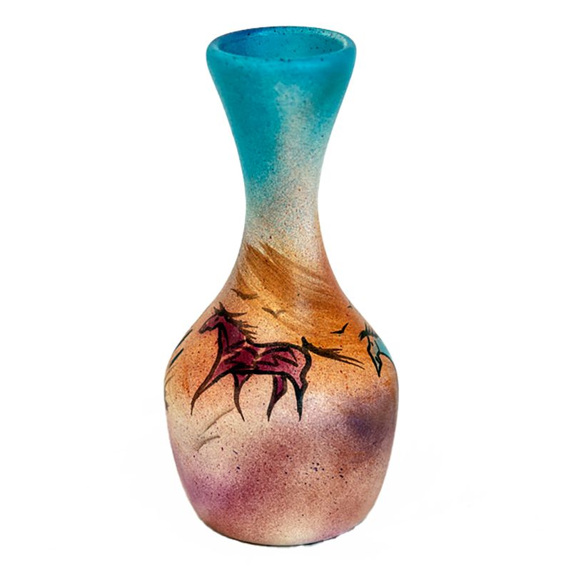 "SW BUD VASE" Painted Pottery 8x4