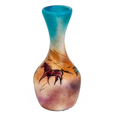 "SW BUD VASE" Painted Pottery 8x4