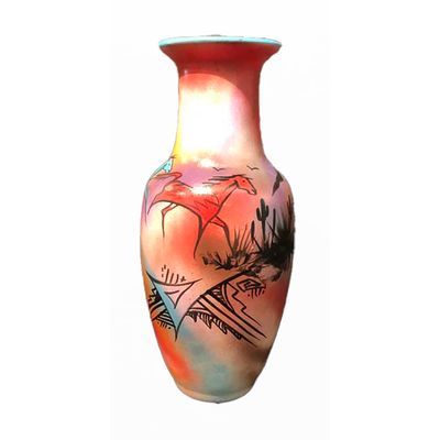 "SW MOTHER VASE" Painted Pottery 14x6.5
