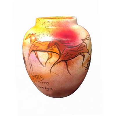 "SW DESERT" Painted Pottery 8x6.5