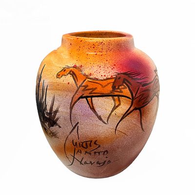 "SW DESERT" Painted Pottery 8x6.5