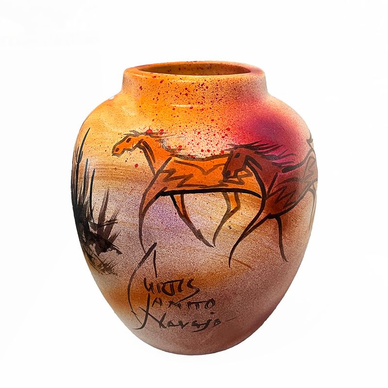 "SW DESERT" Painted Pottery 8x6.5
