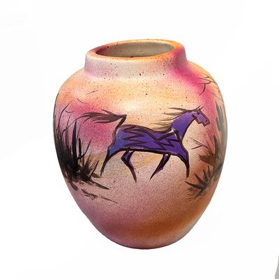 "SW DESERT" Painted Pottery 8x6.5