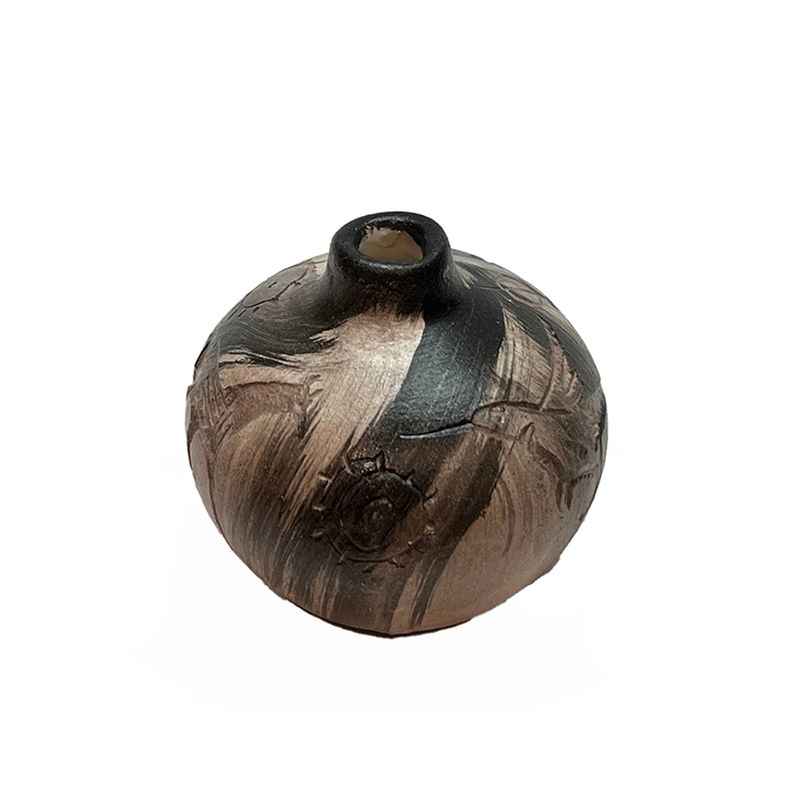 "MINI ROUND SEED POT" Petroglyph Pottery 3x3