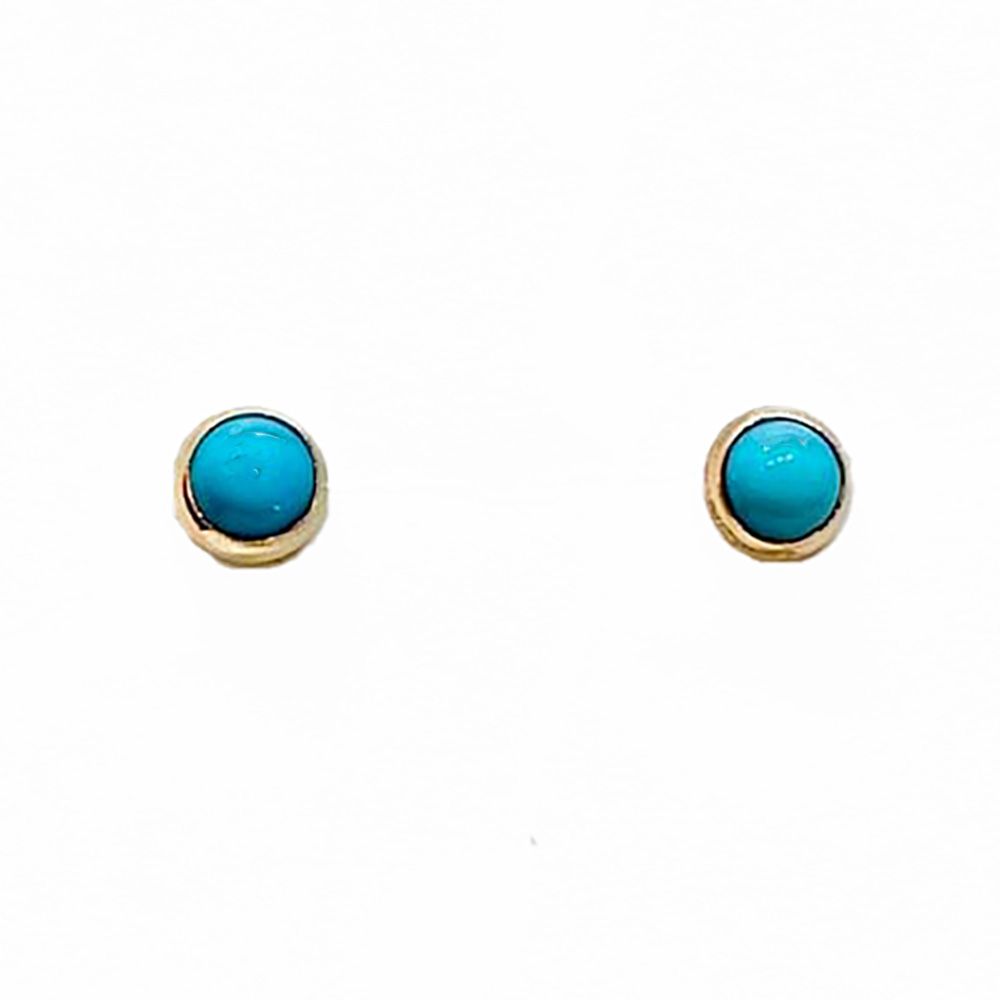 GOLD-FILLED TURQUOISE STUD EARRINGS