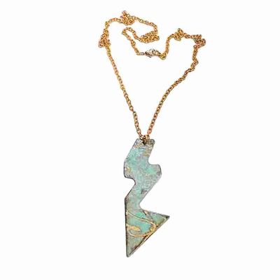 BRONZE ABSTRACT PATINA NECKLACE