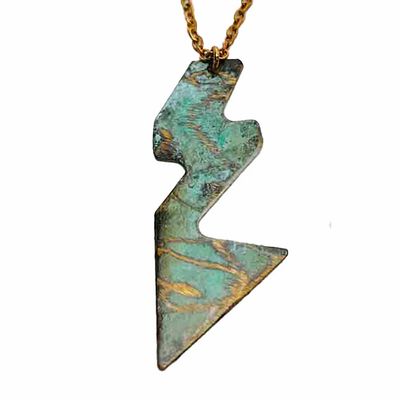 BRONZE ABSTRACT PATINA NECKLACE