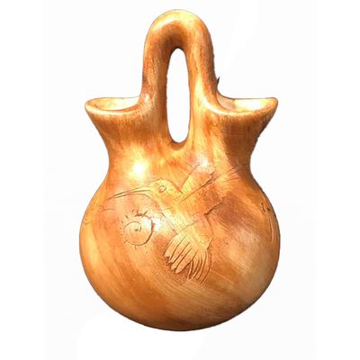 "SMALL NAVAJO WEDDING VASE" Petroglyph Pottery 8.5x6