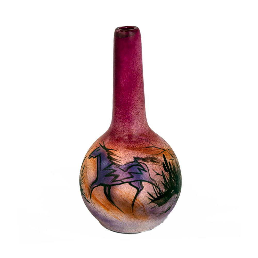 "SW FLUTED VASE" Painted Ceramic 10x5