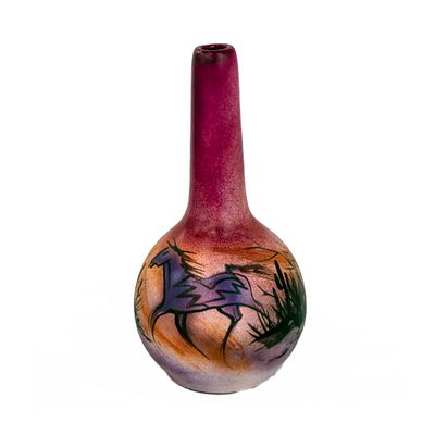 "SW FLUTED VASE" Painted Ceramic 10x5 "SW FLUTED VASE" Painted Ceramic 10x5