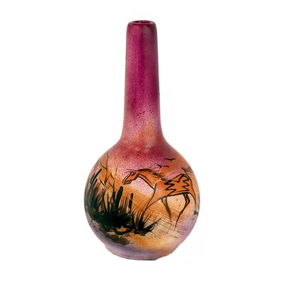 "SW FLUTED VASE" Painted Ceramic 10x5