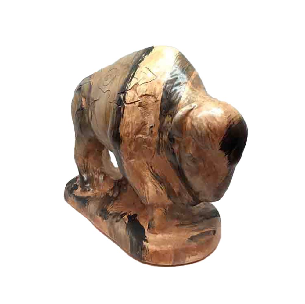 "BISON STANCE" Petroglyph Pottery 6.5x8