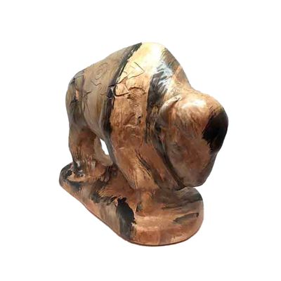 "BISON STANCE" Petroglyph Pottery 6.5x8