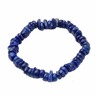 LAPIS ABSTRACT BEADED STRETCH BRACELET