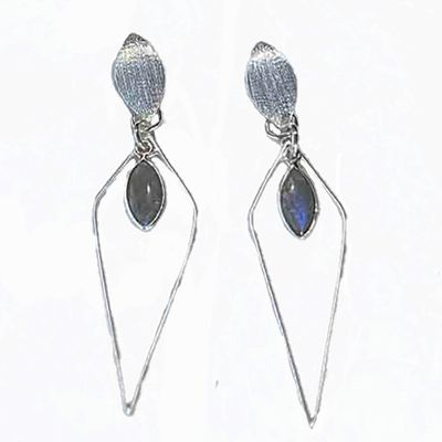 SILVER LABRADORITE MARQUISE EARRINGS SILVER LABRADORITE MARQUISE EARRINGS