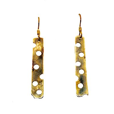 BRONZE OXIDIZED STICK ABSTRACT EARRINGS