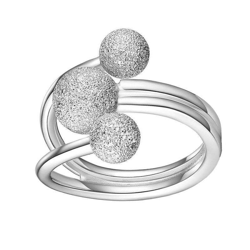 SILVER TRIPLE WRAP &amp; BALL STAR DUSTED TEXTURE RING