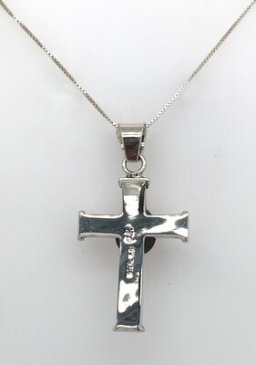SILVER CORAL CROSS NECKLACE NAVAJ0-ALLEN LEE