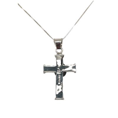 SILVER CORAL CROSS NECKLACE NAVAJ0-ALLEN LEE