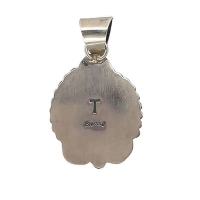 SILVER TURQUOISE PENDANT NAVAJO - TIA LONG