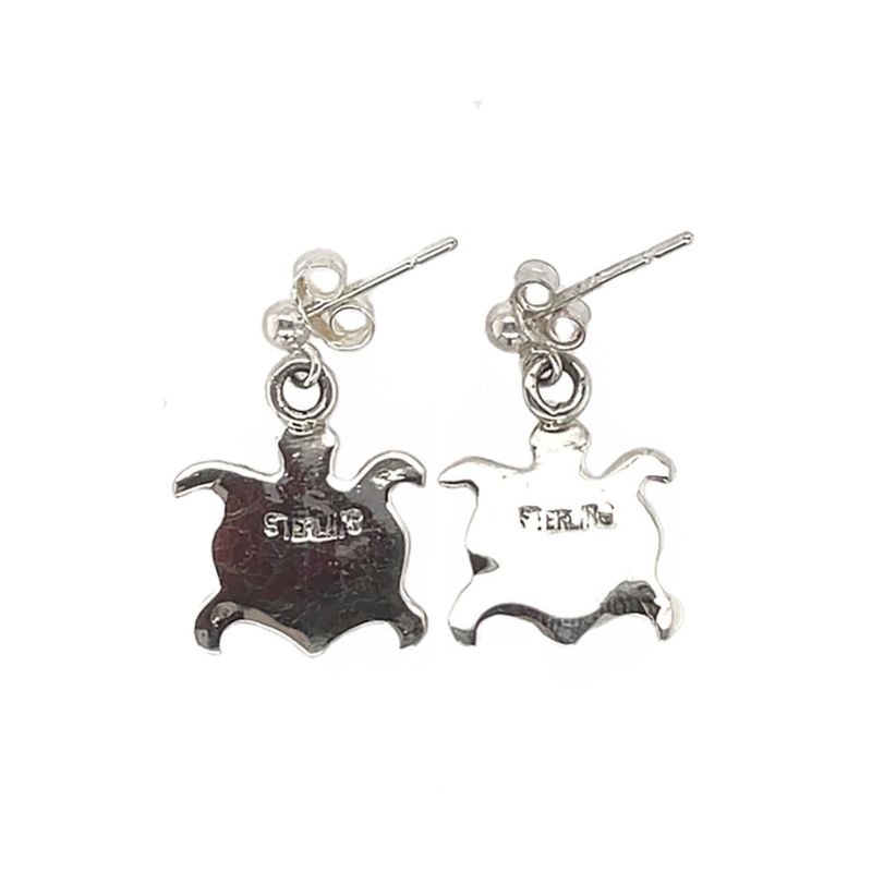 SILVER TURQUOISE TURTLE EARRINGS NAVAJO-ALLEN LEE