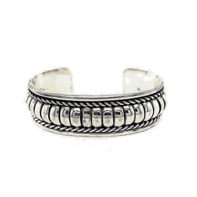SILVER BUBBLE CUFF BRACELET NAVAJO-MANUEL JOHNSON