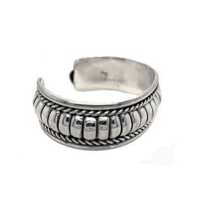 SILVER BUBBLE CUFF BRACELET NAVAJO-MANUEL JOHNSON