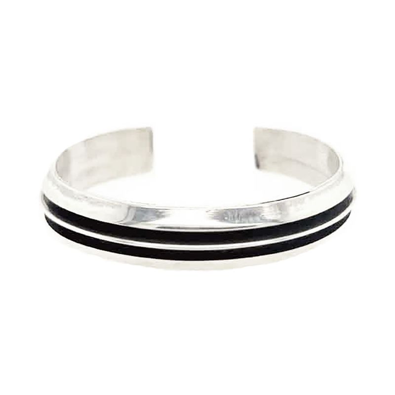 SILVER 3 RIB CUFF BRACELET NAVAJO - TOM HAWK