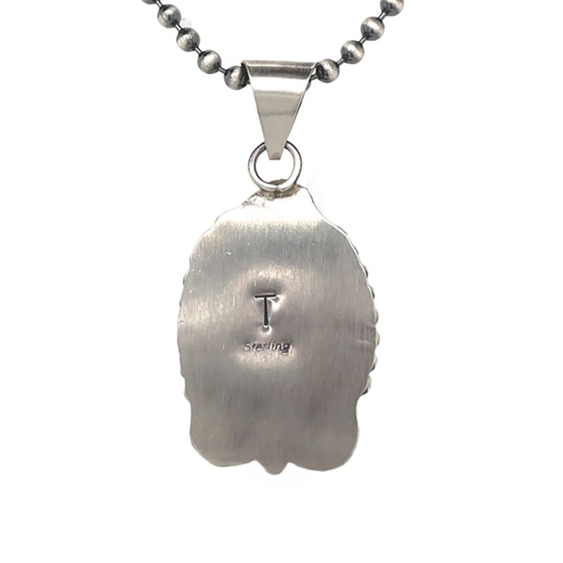 SILVER TURQUOISE PENDANT NAVAJO - TIA LONG