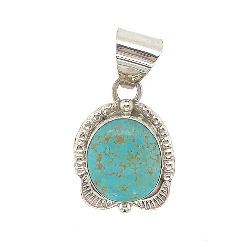 SILVER TURQUOISE PENDANT NAVJAO - TIA LONG