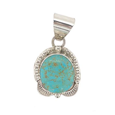 SILVER TURQUOISE PENDANT NAVJAO - TIA LONG